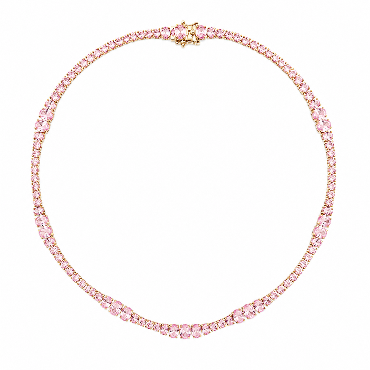 Colar Riviera Royale Quartzo Rosa Ouro 18k