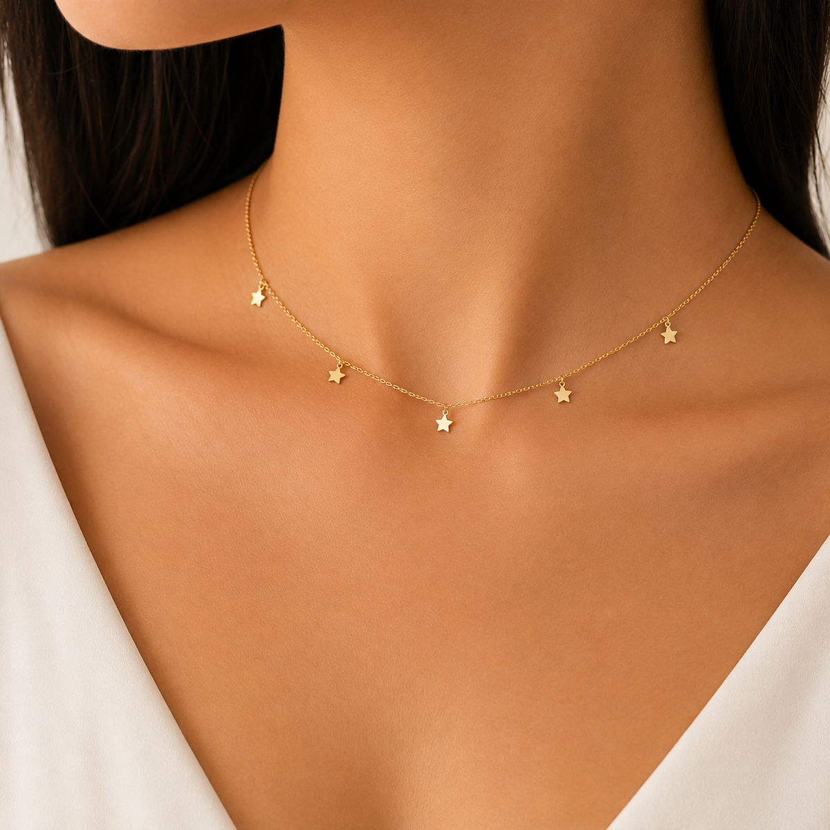 Choker Cartier com 5 Estrelas Ouro 18k