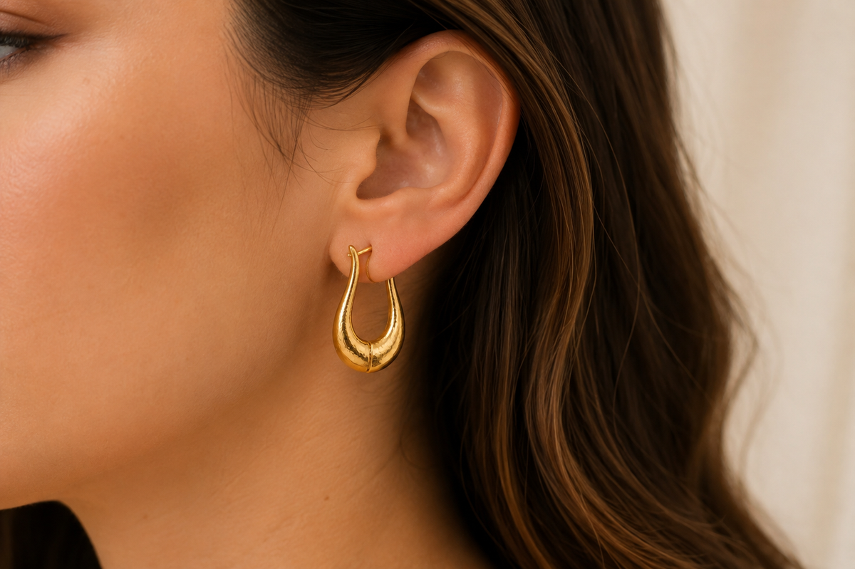 Brinco Argola Ravello Extra Grande Diamantada Ouro 18k