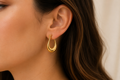 Brinco Argola Ravello Extra Grande Diamantada Ouro 18k