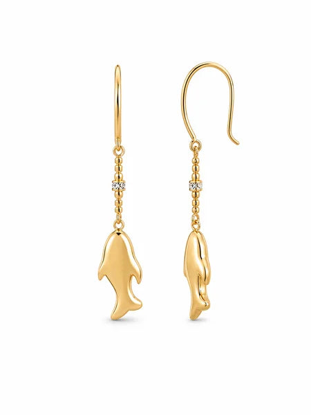 Brinco Encanto Peixe Ouro 18k