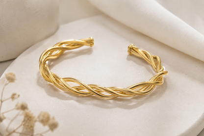 Bracelete Triplo Trançado Ouro 18k