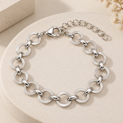 Pulseira Elo Redondo Ródio Branco