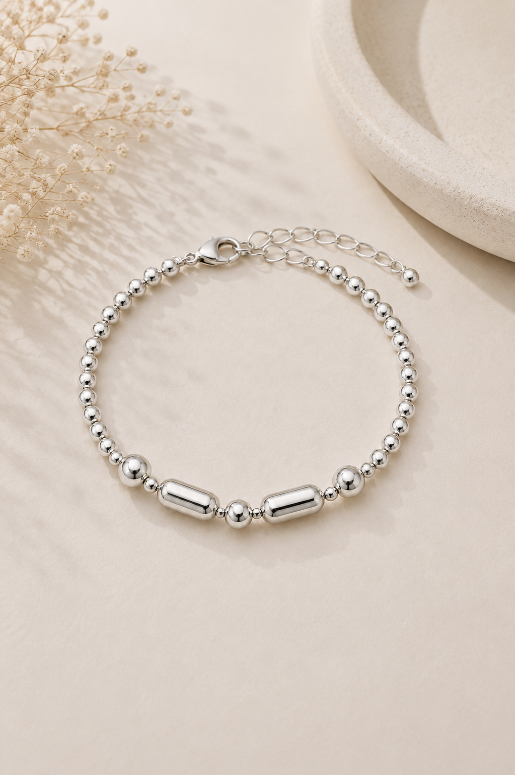 Pulseira Formas Geométricas Ródio Branco