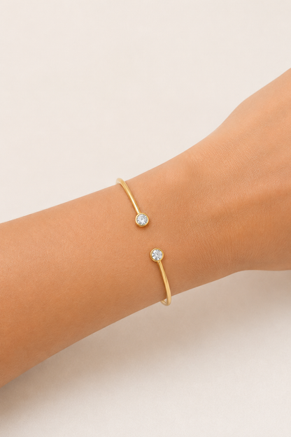 Bracelete Esfera + Zircônia Cravação Inglesa MontClair 18k