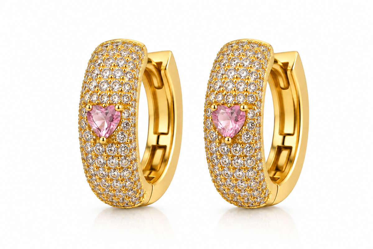 Scarlat SKU 15117 foto 1 | Brinco Argola Majesté Cravejada G Ouro 18k
