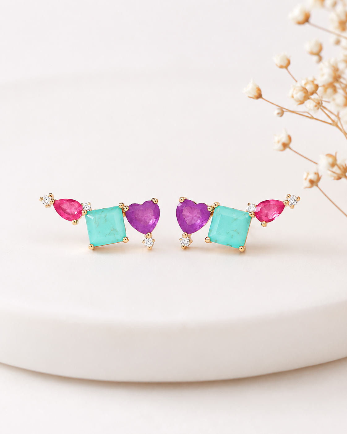 Brinco Candy Colors Ouro 18k