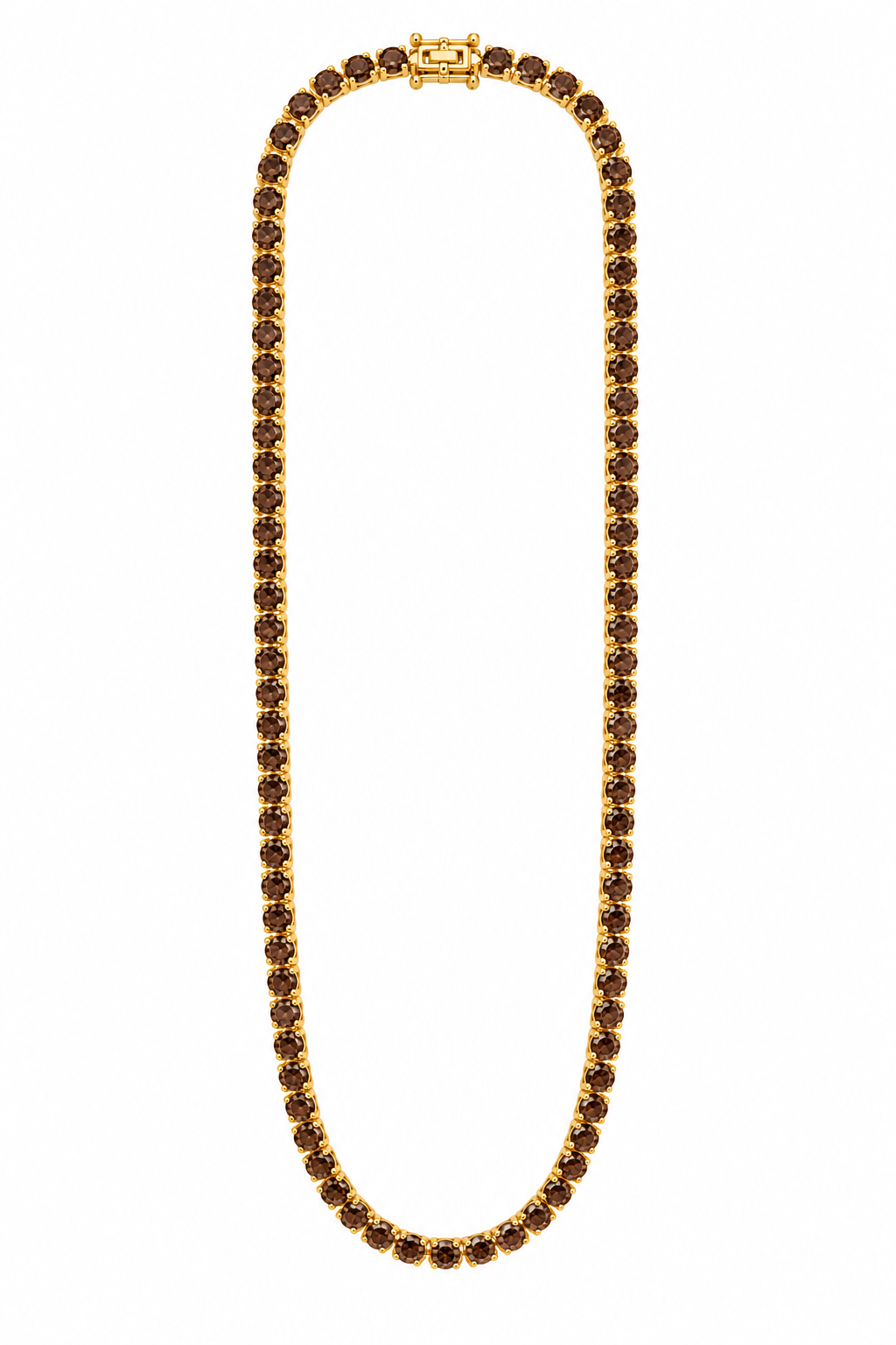 Colar Riviera Três Pontas Chocolate Ouro 18k
