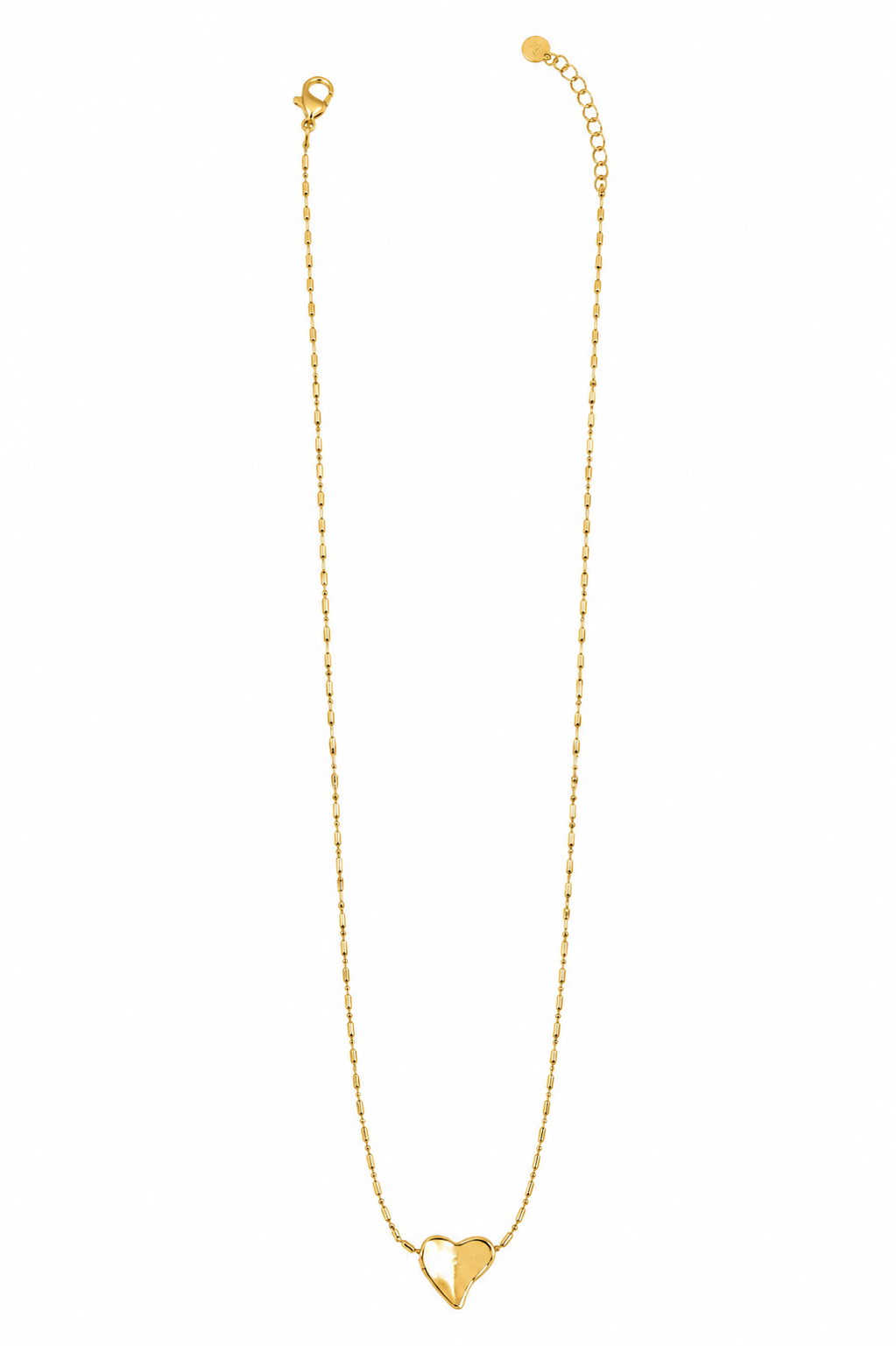 Colar Elo Diamantado com Pingente de Coração Liso MontClair Ouro 18k