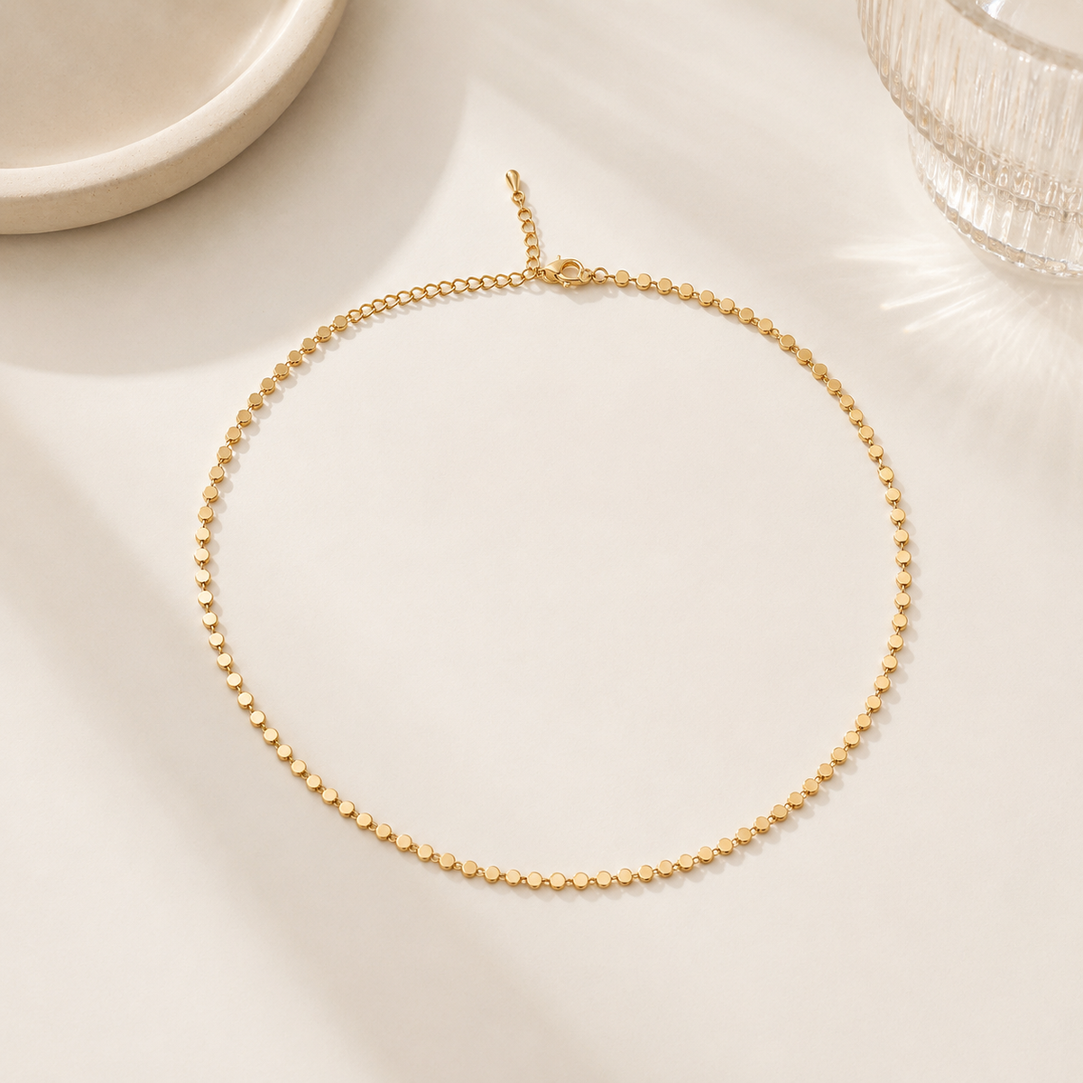 Choker Esfera Achatada Diamantada G Ouro 18k