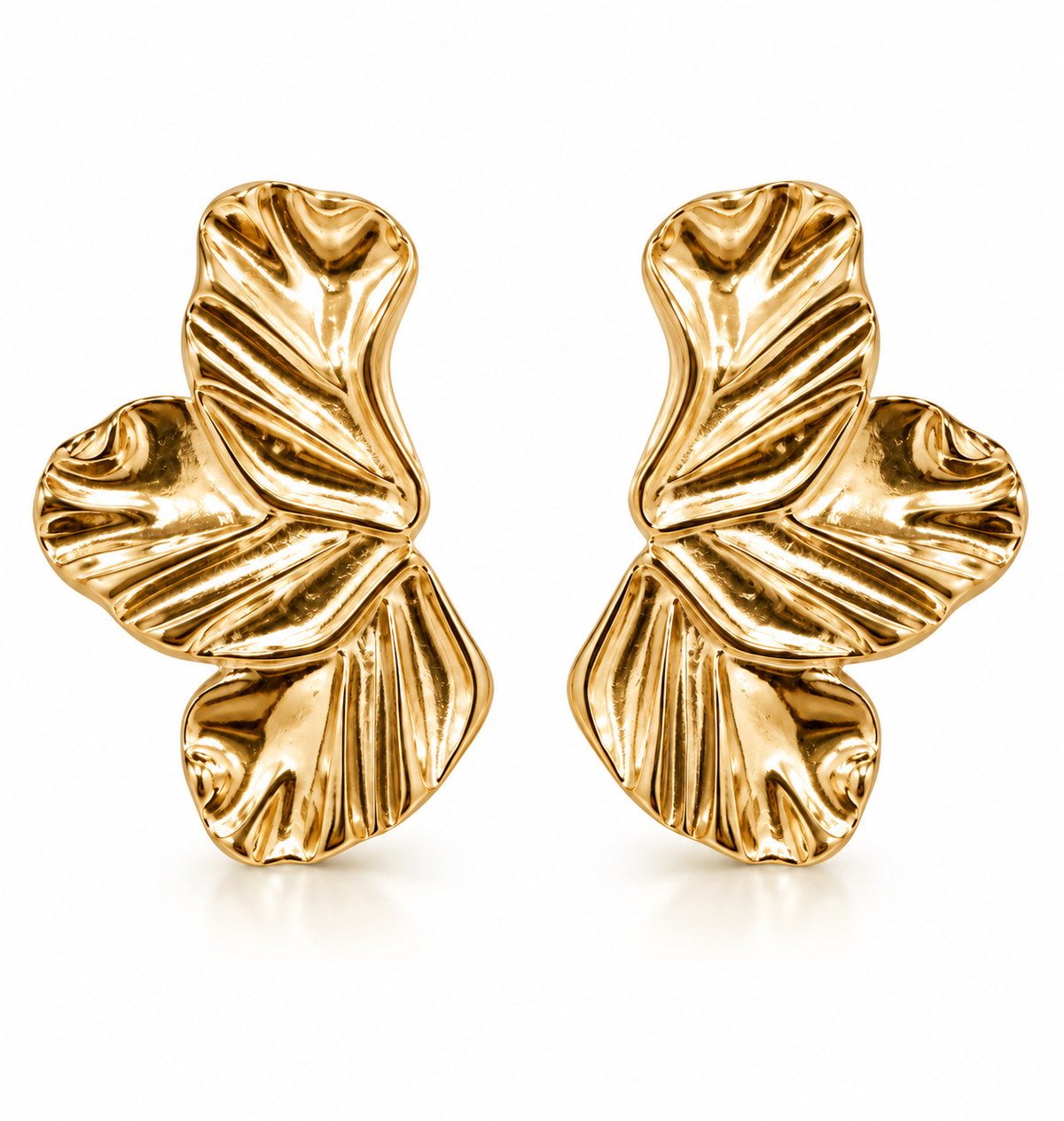 Brinco Meia Pétala Média Ouro 18K