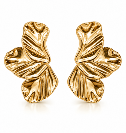 Brinco Meia Pétala Média Ouro 18K
