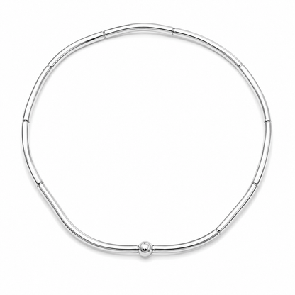 Pulseira Canutilho Orgânico Nylon Ródio Branco