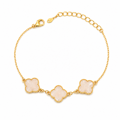 Pulsera Trevo Puffer Perolado Ouro 18k