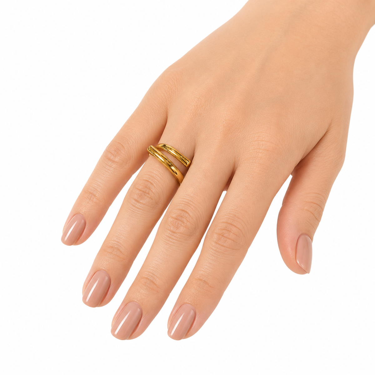 Anel Fio Duplo Liso Ouro 18k