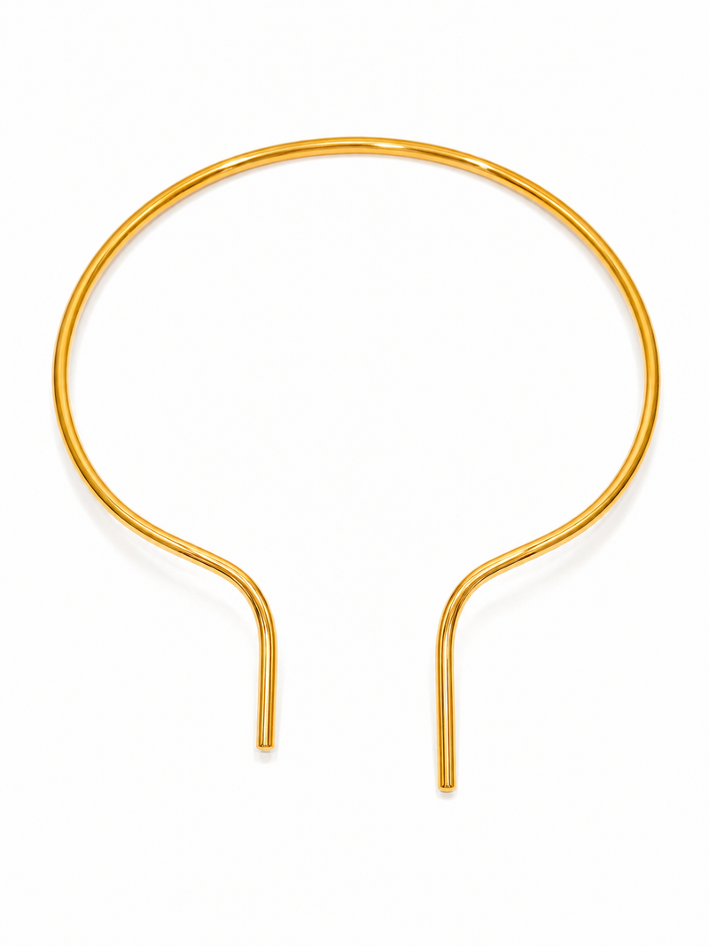 Choker Aro Traços Ouro 18k