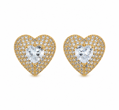Brinco Golden Queen Cristal Ouro 18k