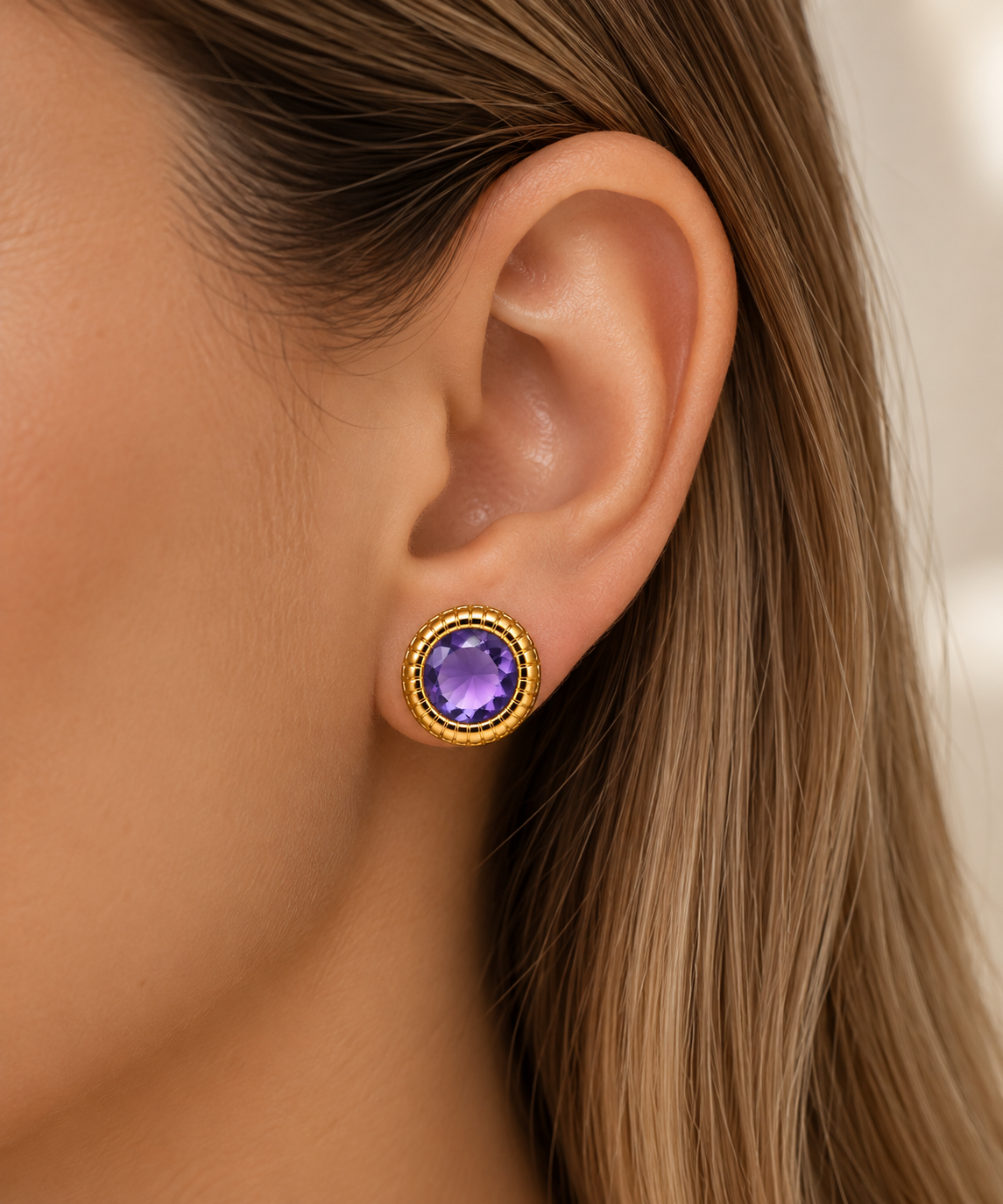 Scarlat SKU 15283 foto 3 | Brinco Essence Redondo Zircônia Ouro 18k