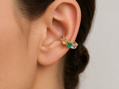 Piercing Fake em Zircônia Ciganinha Ouro 18k