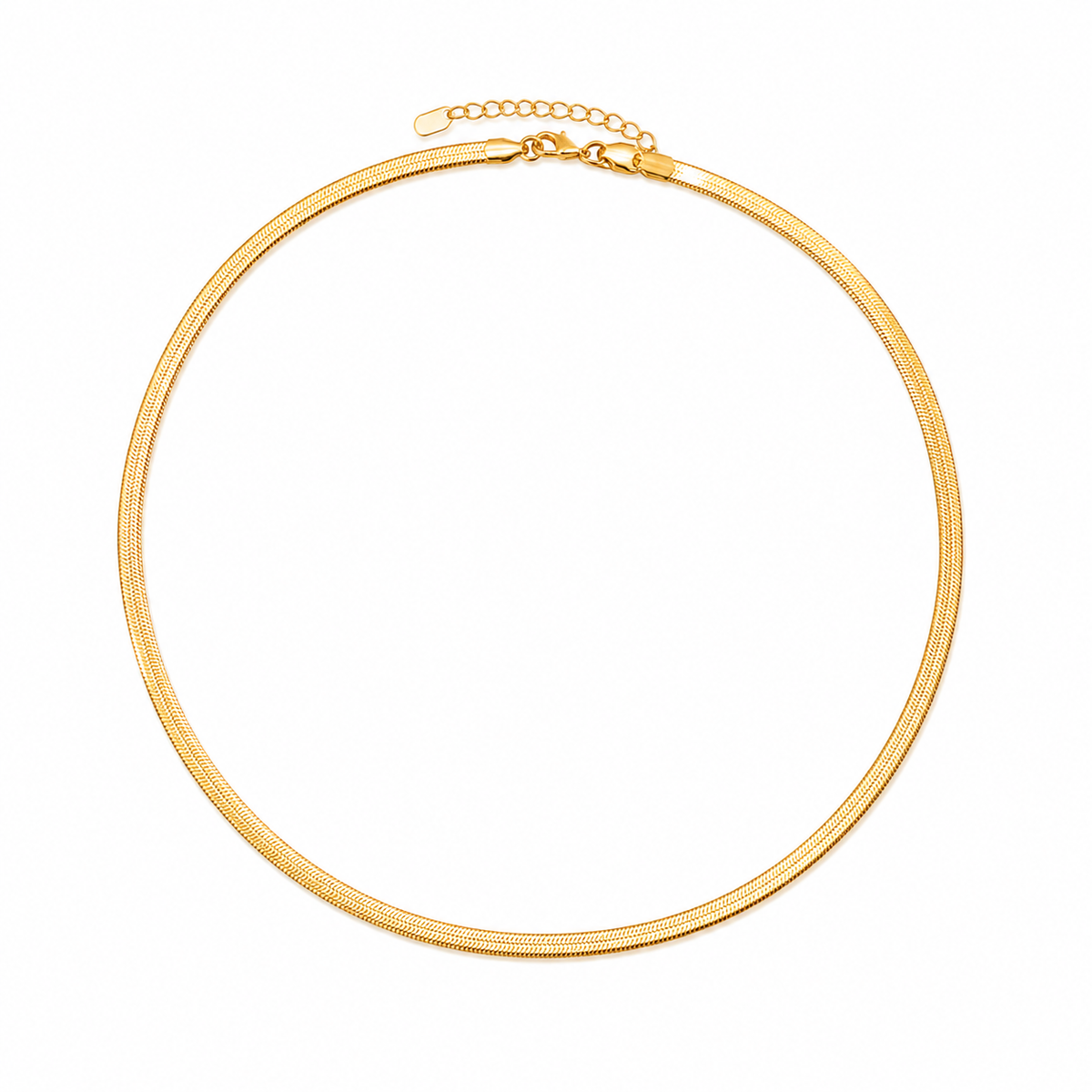 Choker Fita Laminada 4mm Ouro 18k