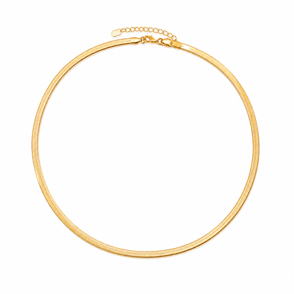 Choker Fita Laminada 4mm Ouro 18k