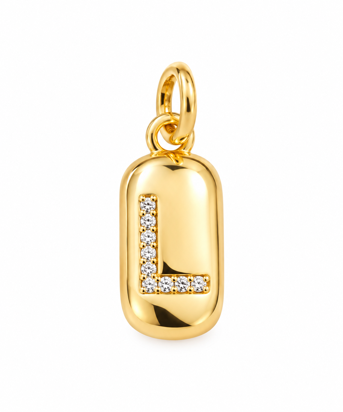 Scarlat SKU 15167 foto 1 | Pingente Letras Chapinha Quadradinha Cravejada Ouro 18k