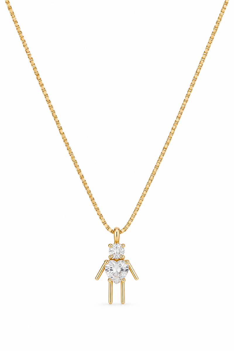Colar Menina Zircônia Ouro 18k