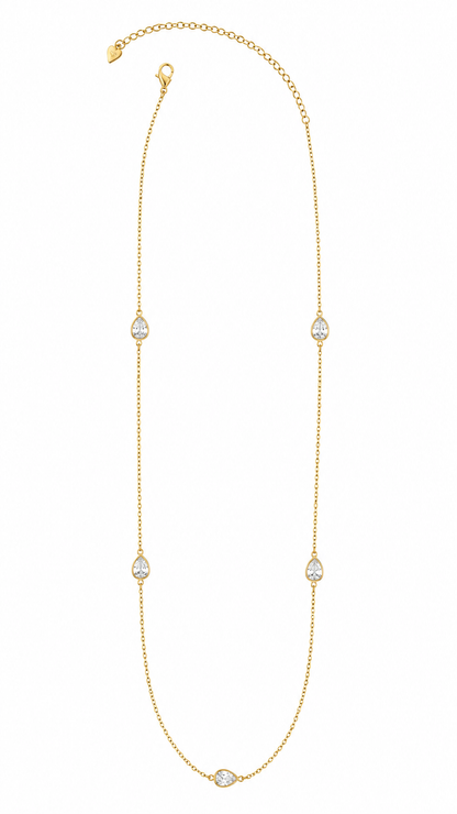 Colar Alongado Cartier com Gota Zircônia MontClair Ouro 18k
