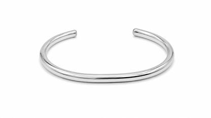 Bracelete Liso 3mm Arredondado Ródio Branco