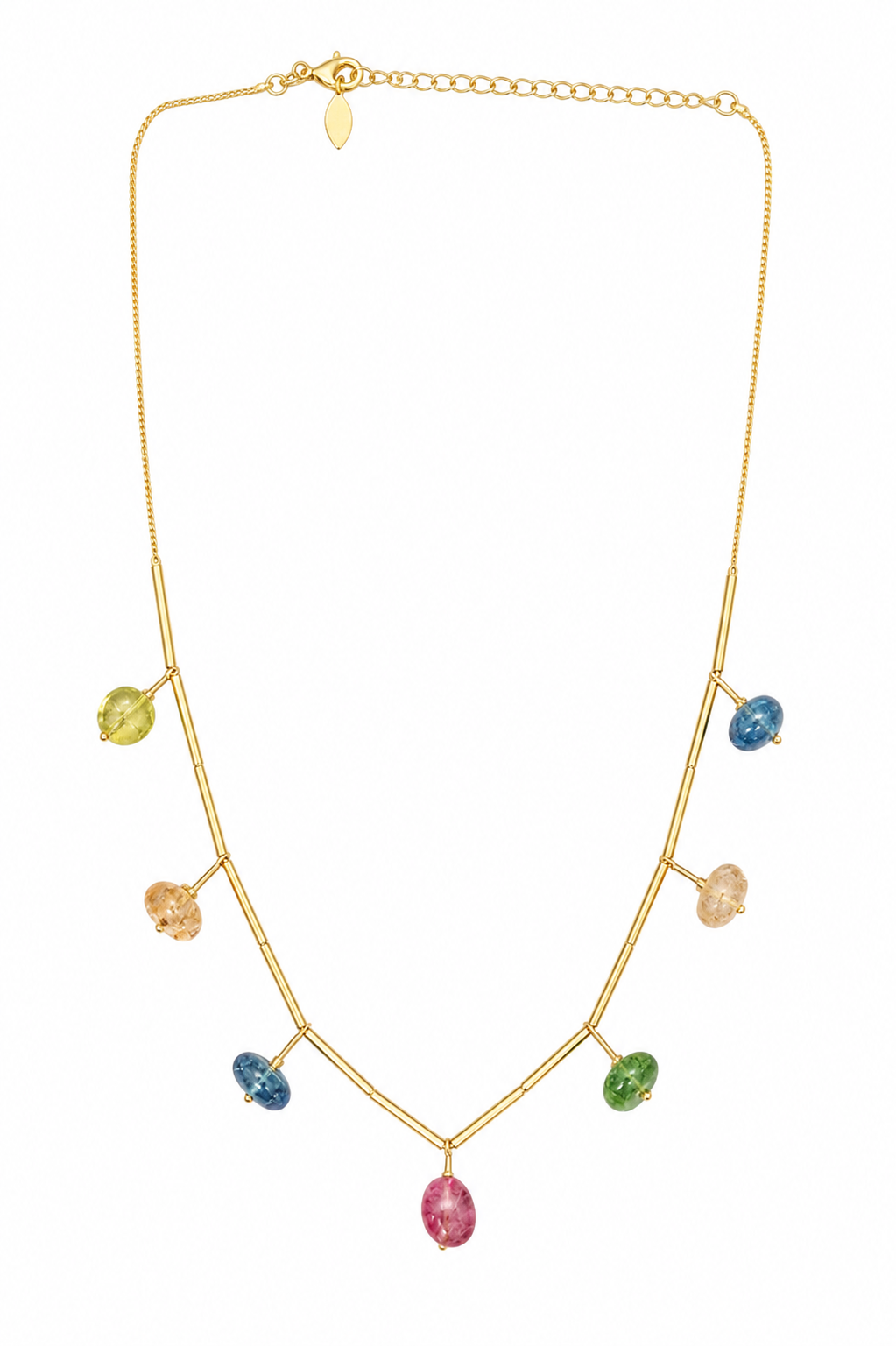 Colar Pedras Naturais Collor Ouro 18k