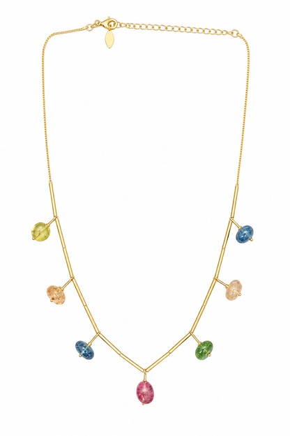 Colar Pedras Naturais Collor Ouro 18k