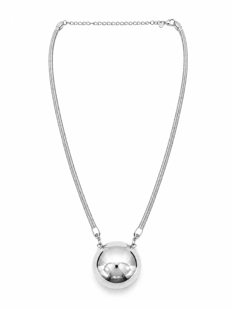 Colar Fio Alemão Esfera Ródio Branco