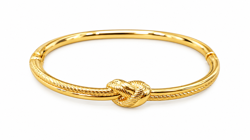 Bracelete Nó Trabalhado Click Ouro 18k