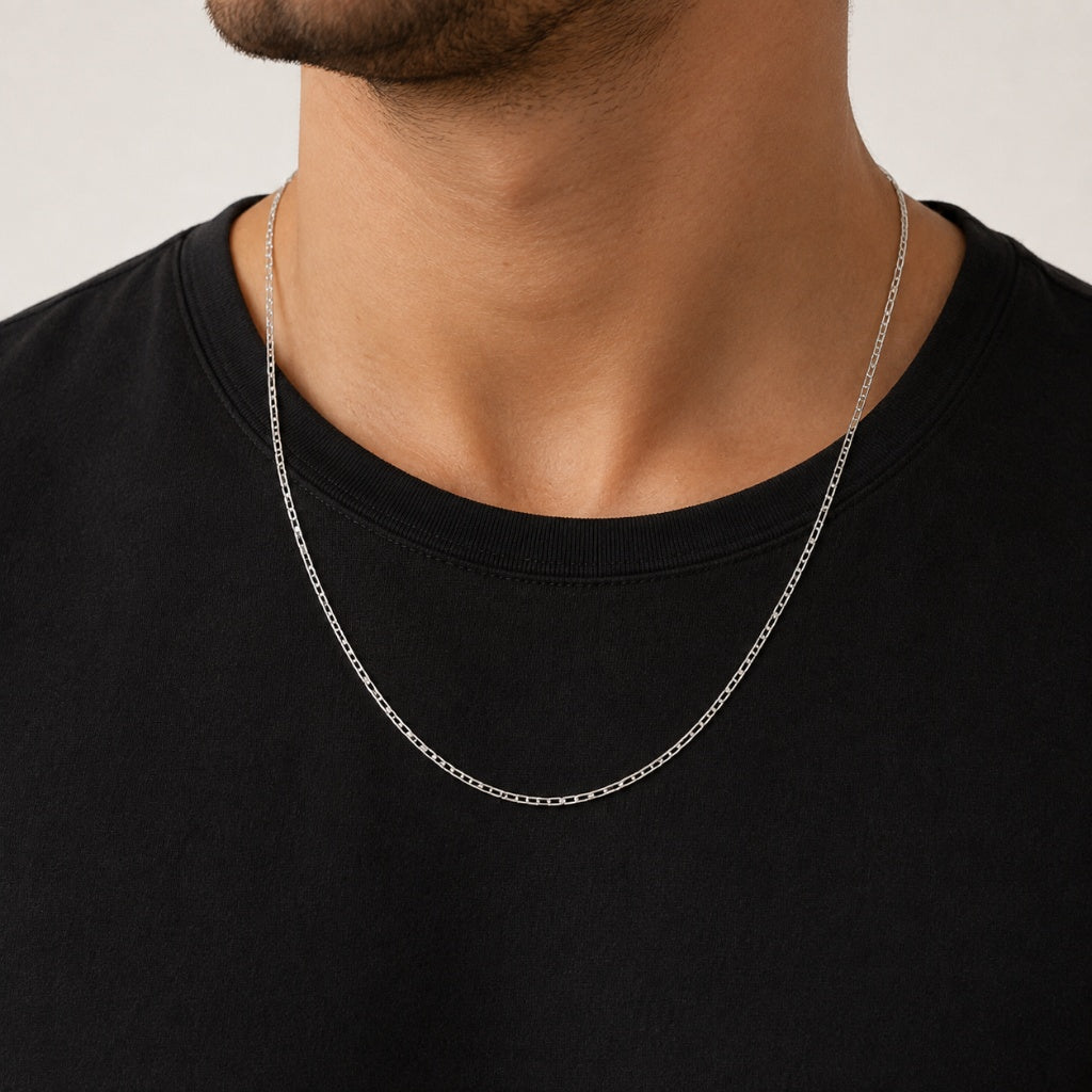 Corrente 60cm Prata 925 Masculina Elo Cartier 2mm