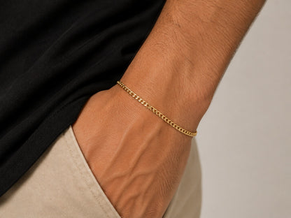 Pulseira Masculina Elo Médio Um por Um Groumet Ouro 18k